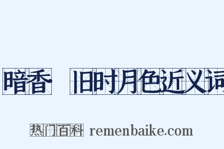 暗香·旧时月色近义词是什么意思的图片
